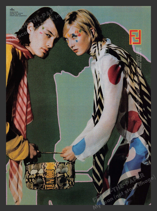 Fendi 2000s Print Advertisement 2000 Fashion Clothing Handbag Wild Colors Fetch the Paper!