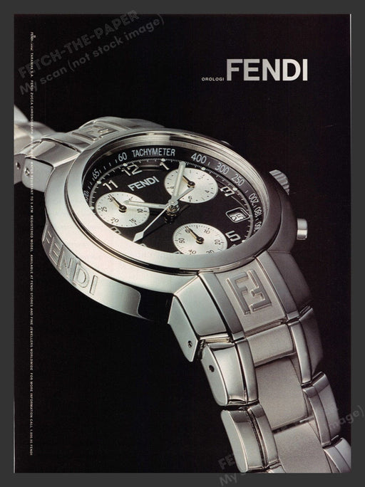 2000 Fendi Watches Orologi Tachymeter Print Advertisement Ad