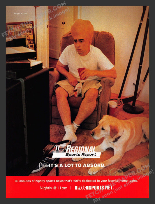 2000 Print Advertisement Fox Sports T.V. Show "It's a lot to absorb" Ad.