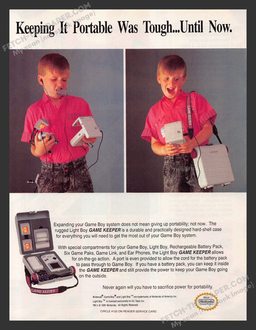 1991 Print Advertisement Game Keeper Game Boy Carrier Video Game Ad.