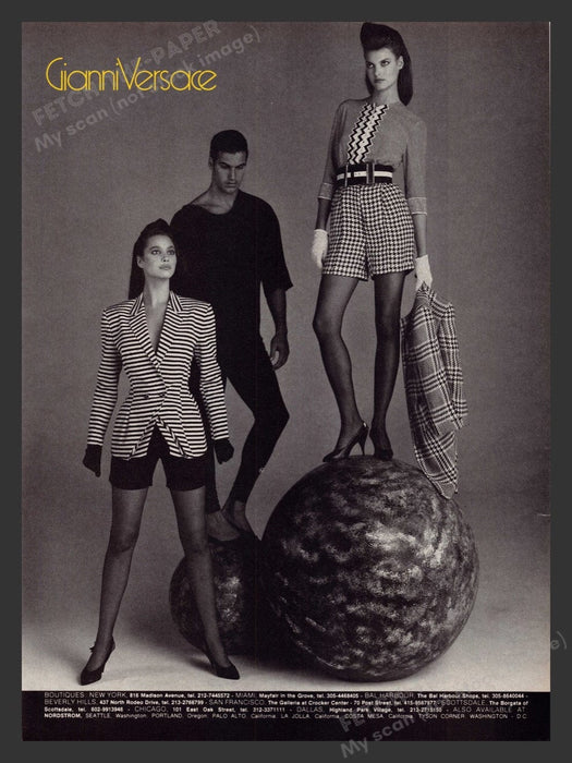 1988 Gianni Versace Christie Turlington Linda Evangelista Print Advertisement Ad