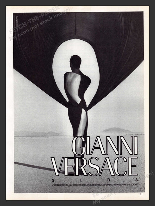 1990 Gianni Versace Sera Herb Ritts Fashion Model Print Advertisement Ad