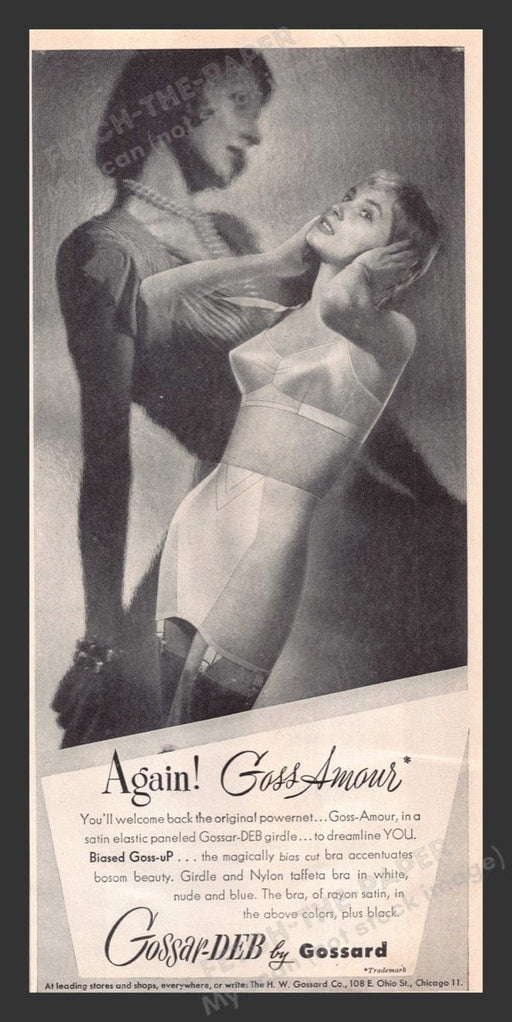 1948 Gossard Gossar-Deb Lingerie Girdle Print Advertisement Ad