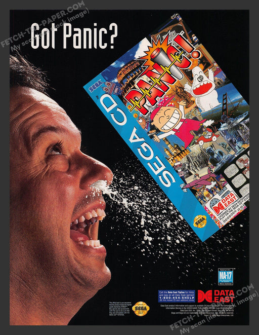 Got Panic? Vintage Video Game Sega 1990s Print Advertisement Ad 1994 Fetch the Paper!