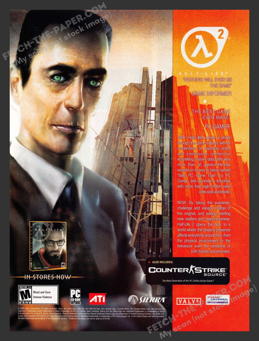 2005 Print Advertisement Half-Life 2 Video Game Ad.