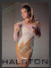 Halston 1980s Print Advertisement Ad 1983 Clothing Dress Fashion Blonde Curves Fetch the Paper!