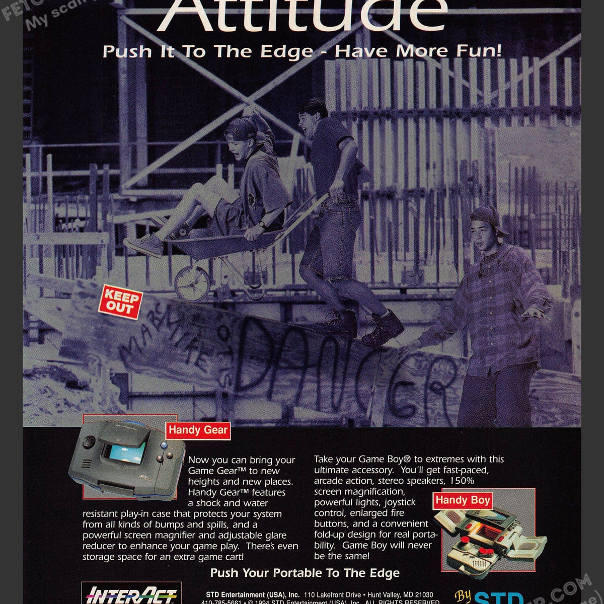 Handy Gear Handy Boy Portable Video Game 1990s Print Advertisement Ad 1994