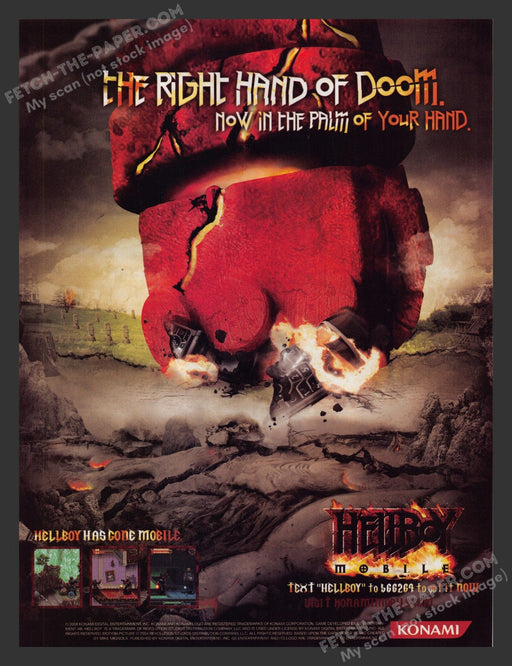 2008 Print Advertisement Hellboy Mobile Video Game Ad.