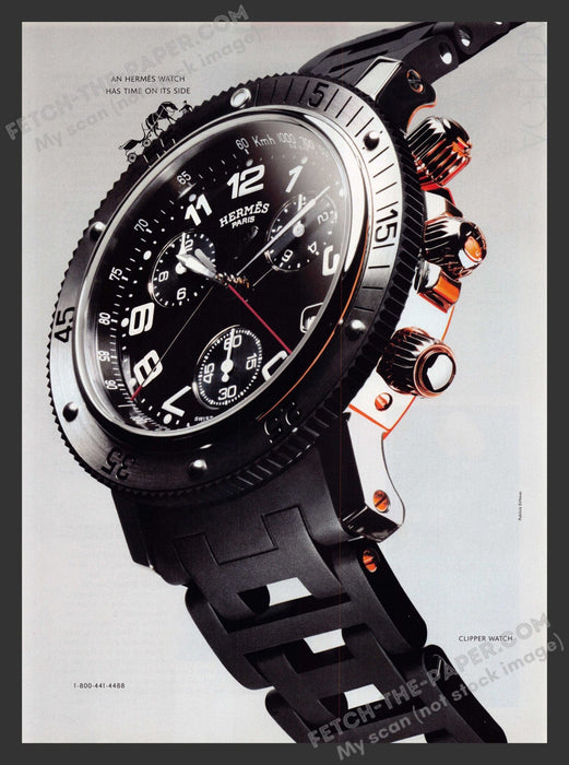 2005 Print Advertisement Hermes Watches Clipper Watch Ad.