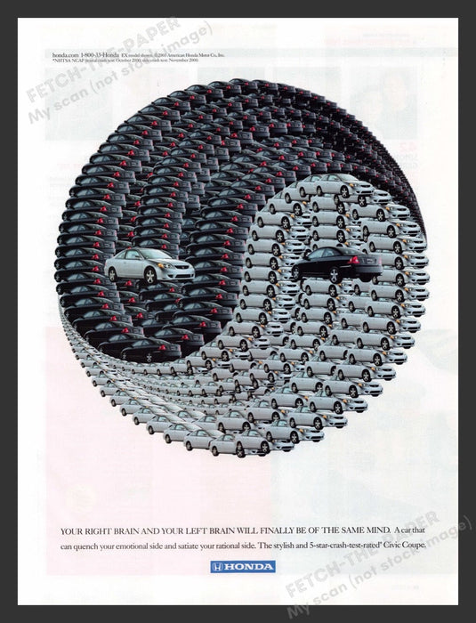2004 Honda Civic Coupe Yin Yang Symbol Print Advertisement Ad