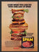 Hormel 1970s Print Advertisement 1976 Spam Sandwich Stacked Meat Can Promo Fetch the Paper!