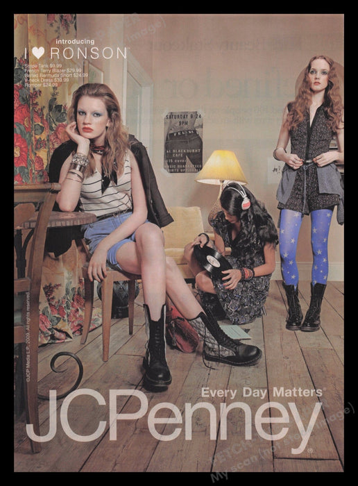 I Love Ronson 2000s Print Advertisement Ad 2009 JCPenney Teen Clothing Fetch the Paper!