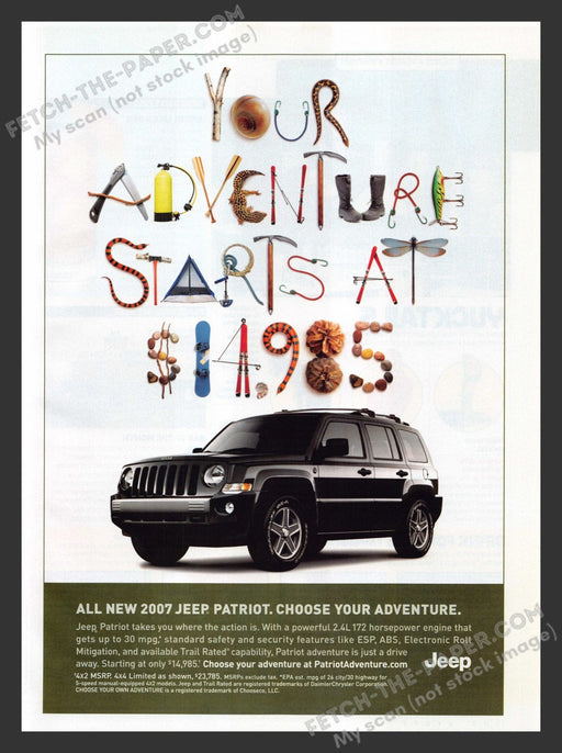 2007 Print Advertisement Jeep Patriot "Your Adventure Starts" Ad.