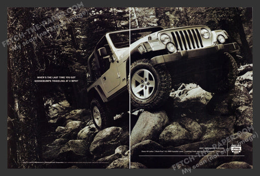 2002 Jeep Wrangler Rubicon Rock Terrain Print Advertisement (2 pages).