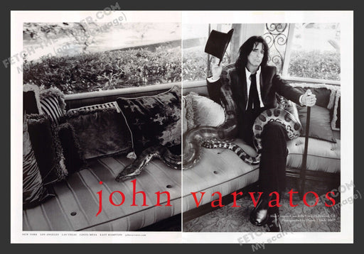 2007 Print Advertisement John Varvatos Fashion Designer Alice Cooper Musician.