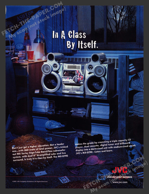 2001 Print Advertisement JVC MX Series Giga-Tube Band-Pass System Music Ad.