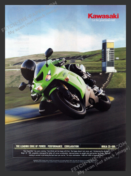 2008 Print Advertisement Kawasaki Ninja ZX-10R Motorcycle Ad.