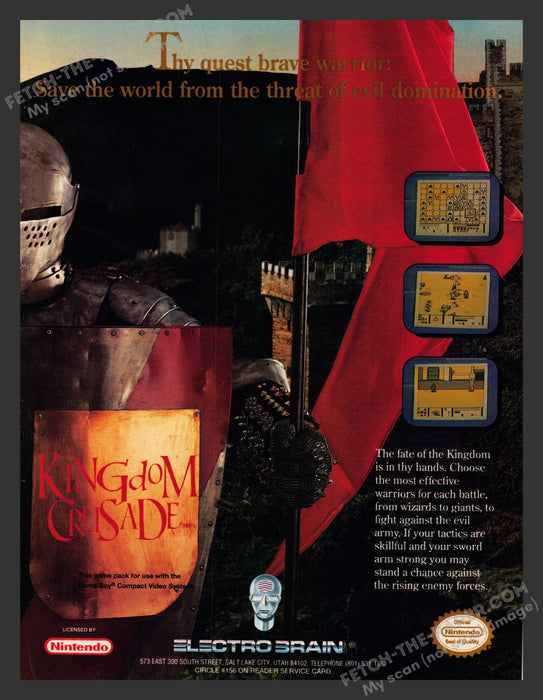 1992 Print Advertisement Kingdom Crusade Video Game Ad.