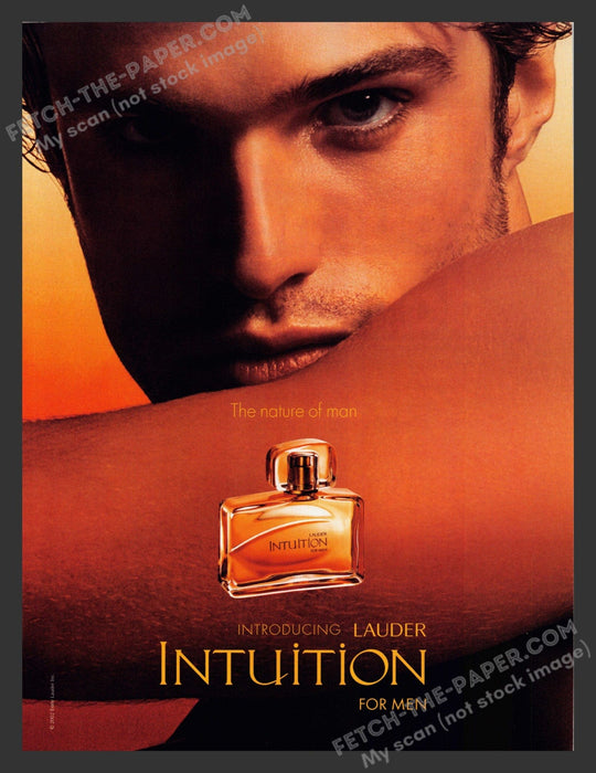 2002 Lauder Intuition for Men Cologne Print Advertisement.