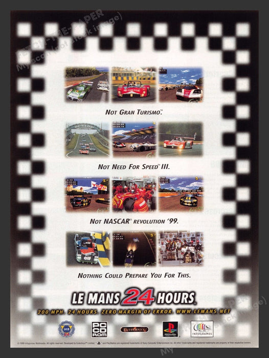 1999 Le Mans 24 Hours Video Game Print Advertisement