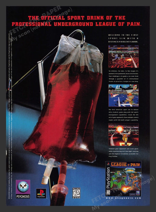 1997 League of Pain: Professional Underground Video Game Print Advertisement