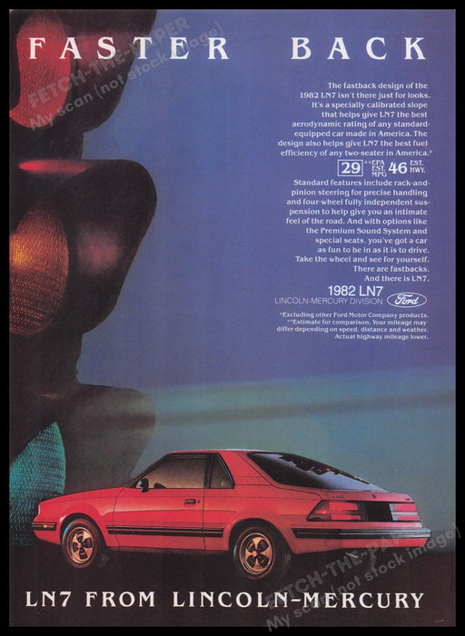 Lincoln-Mercury LN7 1980s Print Advertisement Ad 1982 Fetch the Paper!