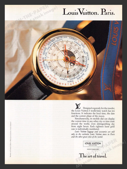 1989 Louis Vuitton I Watch "The Art of Travel" Print Advertisement Ad