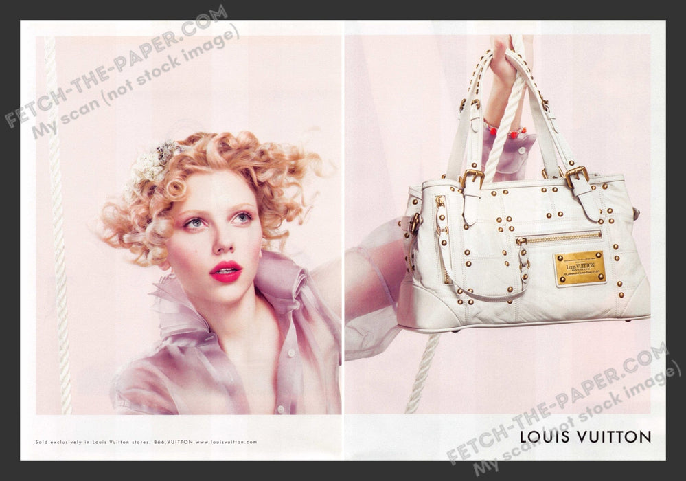 2007 Print Advertisement 2 Page Louis Vuitton Inventeur Bag Scarlett Johansson.