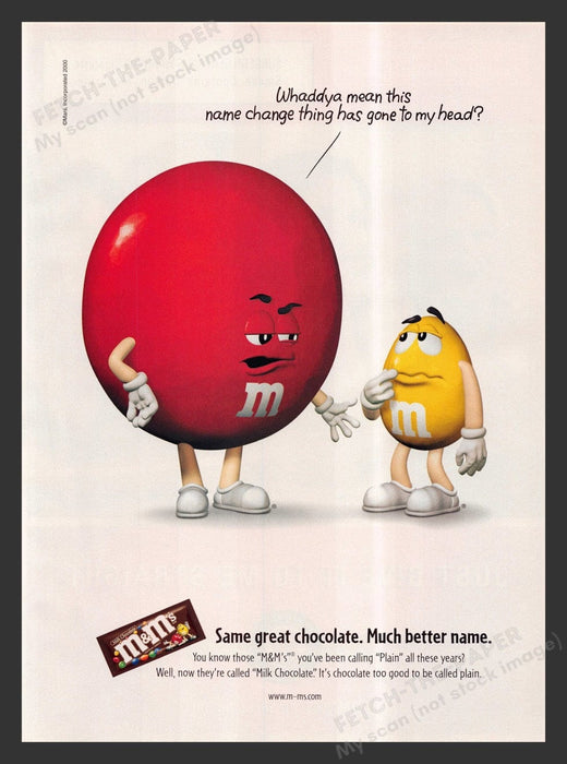 2000 M&M's Big Head Red Piece Print Advertisement Ad
