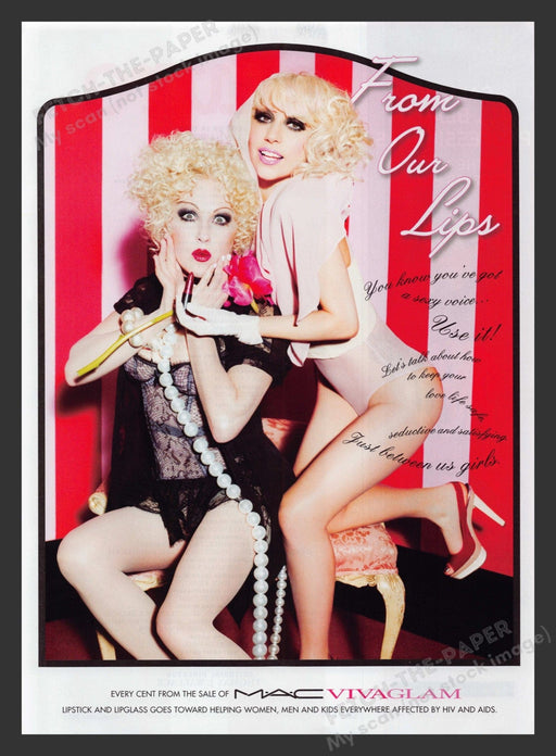 MAC 2000s Print Advertisement 2010 VivaGlam Lady Gaga Cyndi Lauper Cosmetics Fetch the Paper!