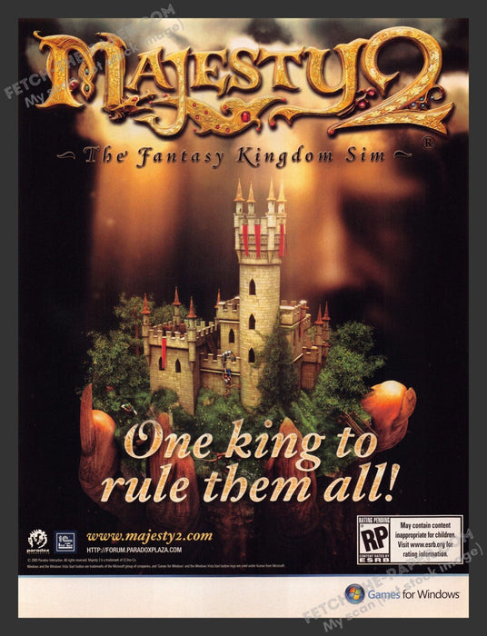 2009 Print Advertisement Majesty 2 Video Game Ad.