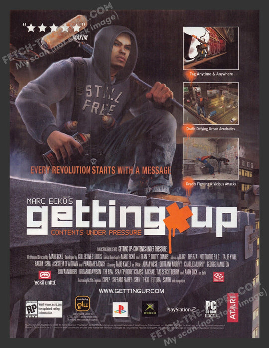 2005 Print Advertisement Marc Ecko's Getting Up Video Game Ad.