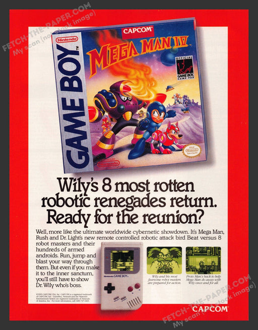 1993 Print Advertisement Mega Man IV Video Game Ad.