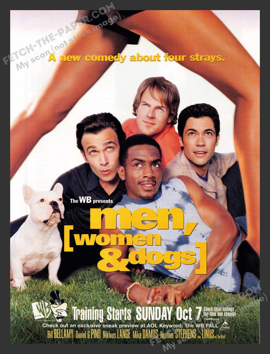 2001 Men [Women & Dogs] T.V. Show Legs Print Advertisement Ad.