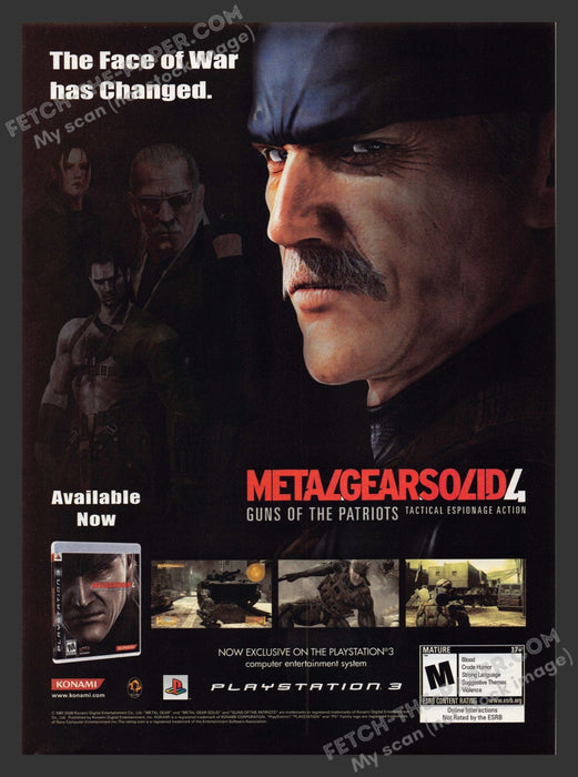 2008 Print Advertisement Metal Gear Solid 4: Guns of the Patriots Video Game Ad.