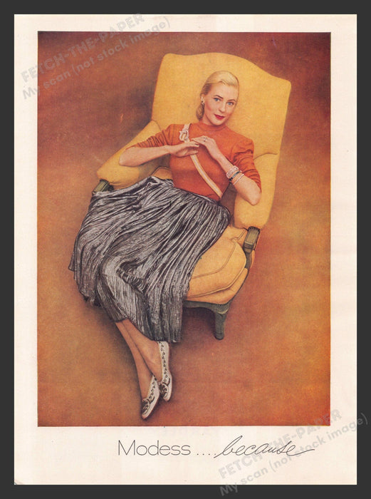 1948 Modess....because Sanitary Napkin Print Advertisement Ad