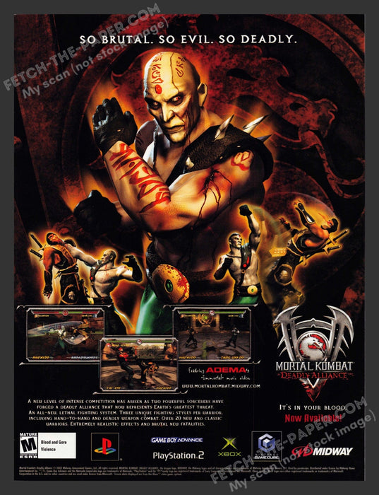 2002 Mortal Kombat: Deadly Alliance Video Game Print Advertisement.