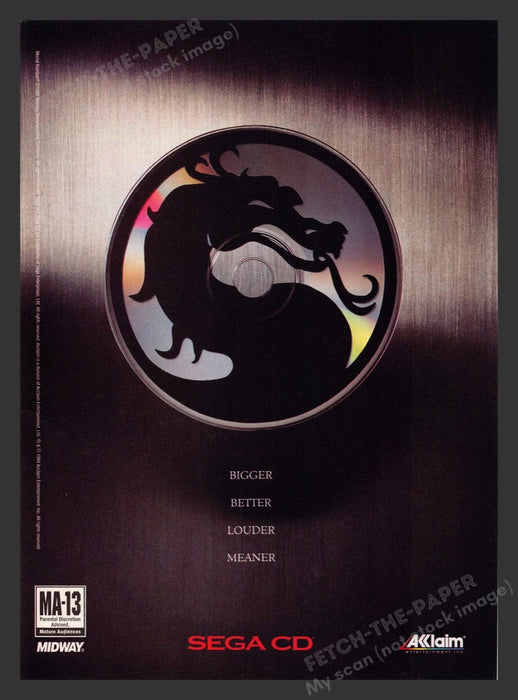 1994 Mortal Kombat Image Video Game Print Advertisement