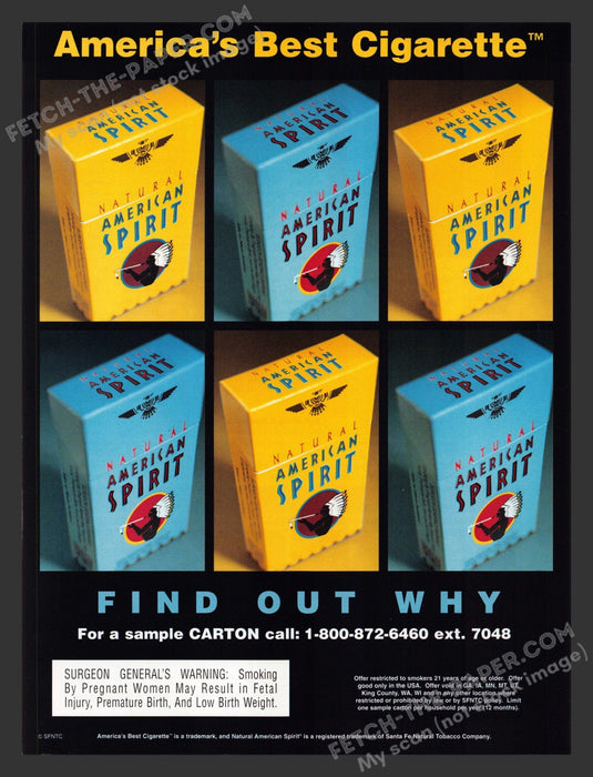 Natural American Spirit Cigarettes 2002 Print Ad