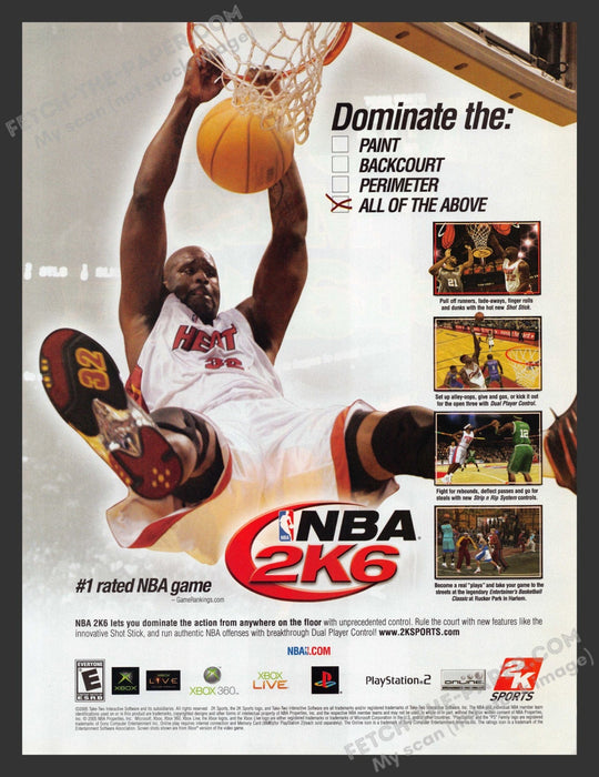 2005 Print Advertisement NBA 2K6 Shaquille O'Neal Video Game Ad.