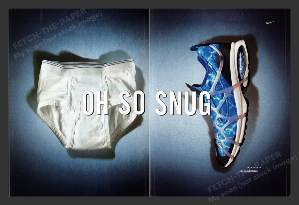 2000 Nike Air Kukini "Oh So Snug" Shoes Print Advertisement (2 Pages).