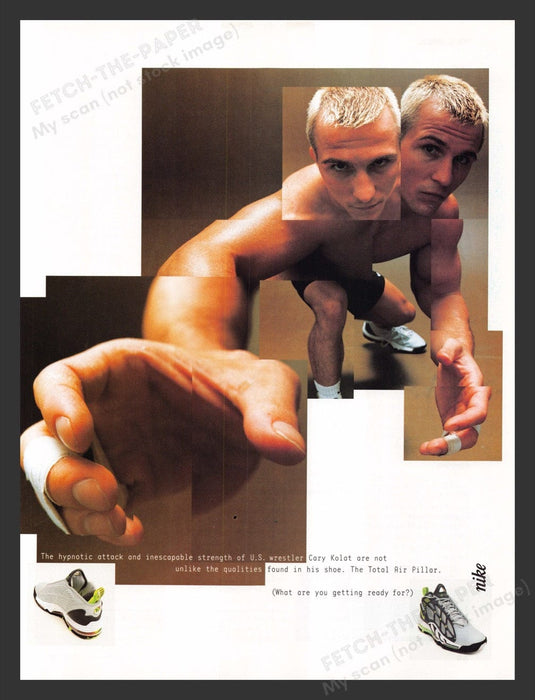 1998 Nike Air Pillar Shoe Wrestler Cary Kolat  Print Advertisement Ad