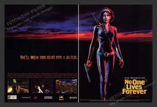 2001 No One Lives Forever Video Game Print Advertisement (2 Pages)