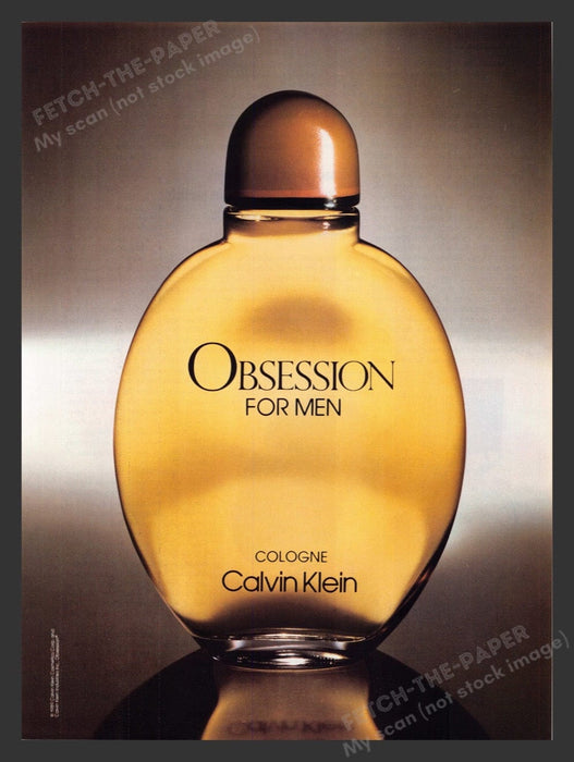 1989 Obsession for Men Cologne by Calvin Klein Print Advertisement Ad