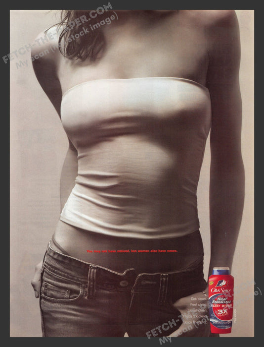 2005 Print Advertisement Old Spice Body Wash for Men Sexy Woman's Body Ad.
