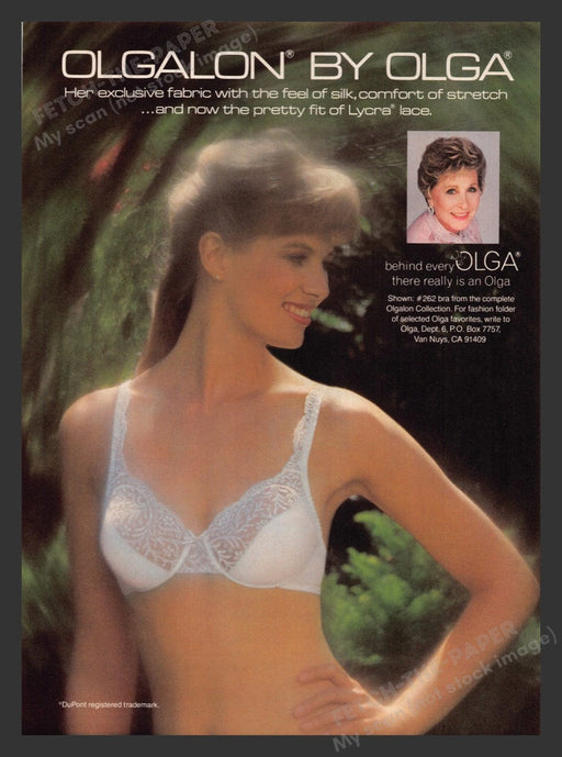 1984 Olgalon by Olga Lycra Lace Bra Print Advertisement Ad