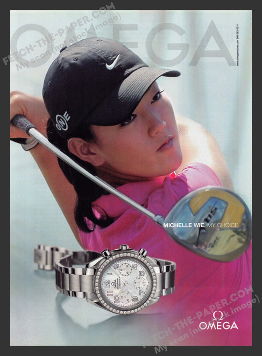 2007 Print Advertisement Omega Watches Michelle Wie Pro Golf Athlete Ad.