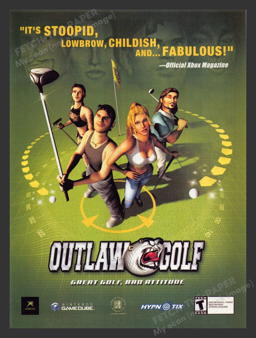 2002 Outlaw Golf "Great golf, bad attitude" Video Game Print Advertisement