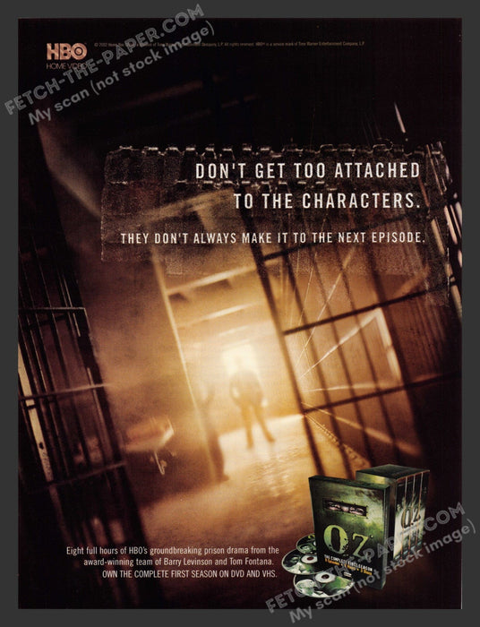2002 Oz HBO T.V. Show Series Print Advertisement Ad.