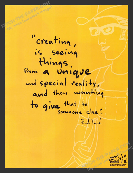 2004 Paul Frank Quote Print Advertisement Ad.